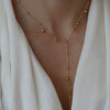 Wholesale Women's Titanium Steel Multidrop Tassel Minimalist Necklace With Electroplating And O Word Chain