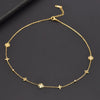 Wholesale Women's Titanium Steel Necklace And Bracelet With Plant Flower Pattern Box Chain Design