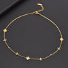 Wholesale Women's Titanium Steel Necklace And Bracelet With Plant Flower Pattern Box Chain Design