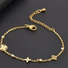 Wholesale Women's Titanium Steel Necklace And Bracelet With Plant Flower Pattern Box Chain Design
