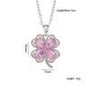 Wholesale Women's Titanium Steel Necklace With Copper Four Leaf Clover Inlaid Zircon Light Luxury Style Electroplated