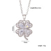 Wholesale Women's Titanium Steel Necklace With Copper Four Leaf Clover Inlaid Zircon Light Luxury Style Electroplated
