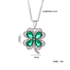 Wholesale Women's Titanium Steel Necklace With Copper Four Leaf Clover Inlaid Zircon Light Luxury Style Electroplated