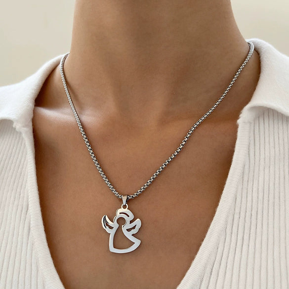 Wholesale Women's Titanium Steel Necklace With Cross Love Butterfly Heart Animal Zodiac Patterns Electroplated