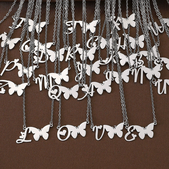 Wholesale Women's Titanium Steel Necklace With Cross Love Butterfly Heart Animal Zodiac Patterns Electroplated
