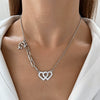 Wholesale Women's Titanium Steel Necklace With Cross Love Butterfly Heart Animal Zodiac Patterns Electroplated