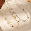 Wholesale Women's Titanium Steel Necklace With Fresh Flowers And Life Tree Design 18K Gold Plated