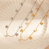 Wholesale Women's Titanium Steel Necklace With Fresh Flowers And Life Tree Design 18K Gold Plated