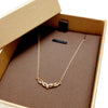 Wholesale Women's Titanium Steel Necklace With Geometric Copper Pendant Inlaid With Zircon And Water Wave Chain In Light Luxury Style