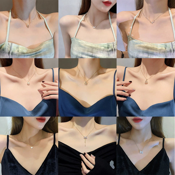 Wholesale Women's Titanium Steel Necklace With Geometric Design And Electroplating Light Luxury Style