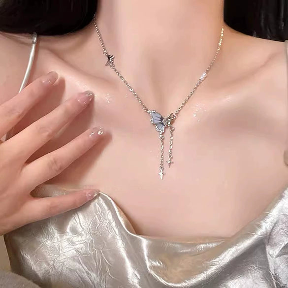 Wholesale Women's Titanium Steel Necklace With Geometric Design And Electroplating Light Luxury Style