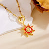 Wholesale Women's Titanium Steel Necklace With Heart Moon Star Pendant And Geometric Pattern Box Chain