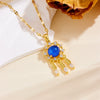 Wholesale Women's Titanium Steel Necklace With Heart Moon Star Pendant And Geometric Pattern Box Chain