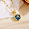 Wholesale Women's Titanium Steel Necklace With Heart Moon Star Pendant And Geometric Pattern Box Chain