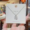 Wholesale Women's Titanium Steel Necklace With Zircon And Four Leaf Flower Pendant Set With Gems Cross Chain