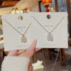 Wholesale Women's Titanium Steel Necklace With Zircon And Four Leaf Flower Pendant Set With Gems Cross Chain