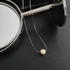 Wholesale Women's Titanium Steel Nonfading Necklace With Natural Pearl Pendant And Geometric Design Water Wave Chain