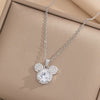 Wholesale Women's Titanium Steel Ochain Clavicle Necklace With Light Luxury Cartoon Characters Pendant And Diamond Design