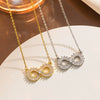 Wholesale Women's Titanium Steel Ochain Light Luxury Pendant Necklace With Letters Numbers Text Electroplating