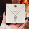 Wholesale Women's Titanium Steel Opal Bow Inlaid Zircon Clavicle Chain Fashion Accessory