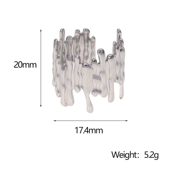 Wholesale Women's Titanium Steel Open Ring High End Niche Style Stainless Steel Plated 18K Gold With Electroplating