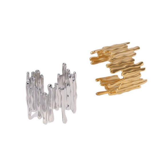 Wholesale Women's Titanium Steel Open Ring High End Niche Style Stainless Steel Plated 18K Gold With Electroplating