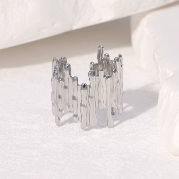 Wholesale Women's Titanium Steel Open Ring High End Niche Style Stainless Steel Plated 18K Gold With Electroplating