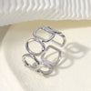 Wholesale Women's Titanium Steel Open Ring With Geometric Design And Electroplating Simple And Non Fading