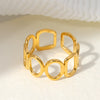 Wholesale Women's Titanium Steel Open Ring With Geometric Design And Electroplating Simple And Non Fading