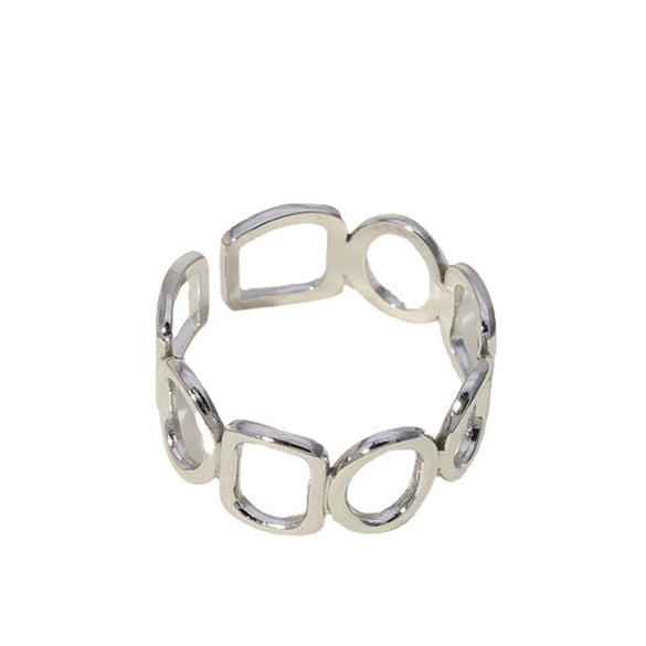 Wholesale Women's Titanium Steel Open Ring With Geometric Design And Electroplating Simple And Non Fading