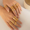 Wholesale Women's Titanium Steel Open Ring With Geometric Design And Electroplating Simple And Personalized