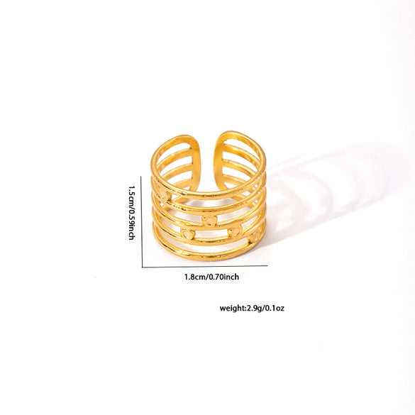 Wholesale Women's Titanium Steel Open Ring With Geometric Design And Electroplating Simple And Personalized