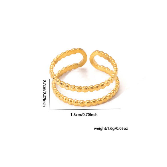 Wholesale Women's Titanium Steel Open Ring With Geometric Design And Electroplating Simple And Personalized