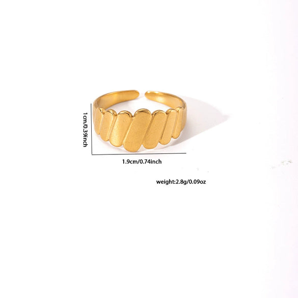 Wholesale Women's Titanium Steel Open Ring With Geometric Design And Electroplating Simple And Personalized