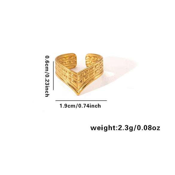 Wholesale Women's Titanium Steel Open Ring With Geometric Design And Electroplating Simple And Personalized