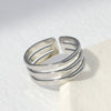 Wholesale Women's Titanium Steel Opening Ring With Geometric Design And Electroplating Treatment Stainless Steel Tail Ring