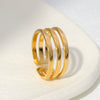 Wholesale Women's Titanium Steel Opening Ring With Geometric Design And Electroplating Treatment Stainless Steel Tail Ring