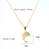 Wholesale Women's Titanium Steel Oshaped Chain Necklace With Copper Inlaid Zircon Animal Pendant In Creamy Sweet Girl Style