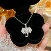 Wholesale Women's Titanium Steel Oshaped Chain Necklace With Zirconinlaid Copper Elephant Head Pendant Light Luxury Animal Style
