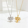 Wholesale Women's Titanium Steel Oshaped Chain Necklace With Zirconinlaid Copper Elephant Head Pendant Light Luxury Animal Style
