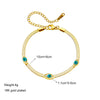 Wholesale Women's Titanium Steel Oval Blade Chain Bracelet Retro Simple Electroplated Blue And White Eyes Design