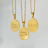 Wholesale Women's Titanium Steel Oval Letter Necklace With Corrosion Treatment And English Word Design