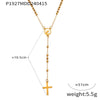 Wholesale Women's Titanium Steel Portrait Round Cross Pendant Necklace With Geometric Design And Electroplating Treatment