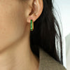 Wholesale Women's 316L Stainless Steel Rectangular And Ushaped Geometric Inlaid Crystal Earrings Light Luxury Style