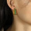 Wholesale Women's 316L Stainless Steel Rectangular And Ushaped Geometric Inlaid Crystal Earrings Light Luxury Style