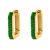 Wholesale Women's 316L Stainless Steel Rectangular And Ushaped Geometric Inlaid Crystal Earrings Light Luxury Style
