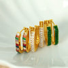 Wholesale Women's 316L Stainless Steel Rectangular And Ushaped Geometric Inlaid Crystal Earrings Light Luxury Style