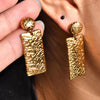 Wholesale Women's Titanium Steel Retro Palace Style Geometric Tassel Earrings With Electroplating Treatment