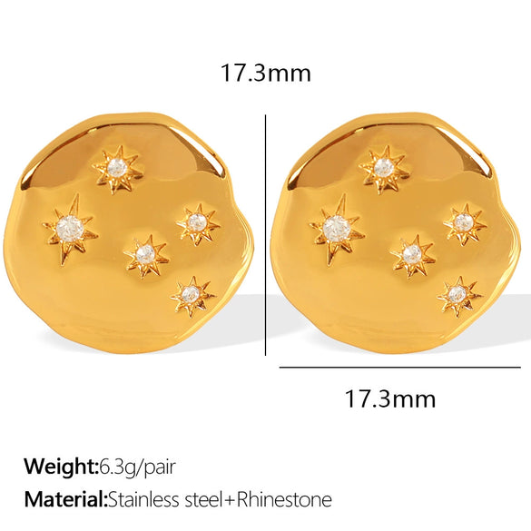 Wholesale Women's 316L Stainless Steel Retro Style Electroplated Earrings