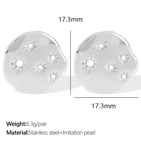 Wholesale Women's 316L Stainless Steel Retro Style Electroplated Earrings